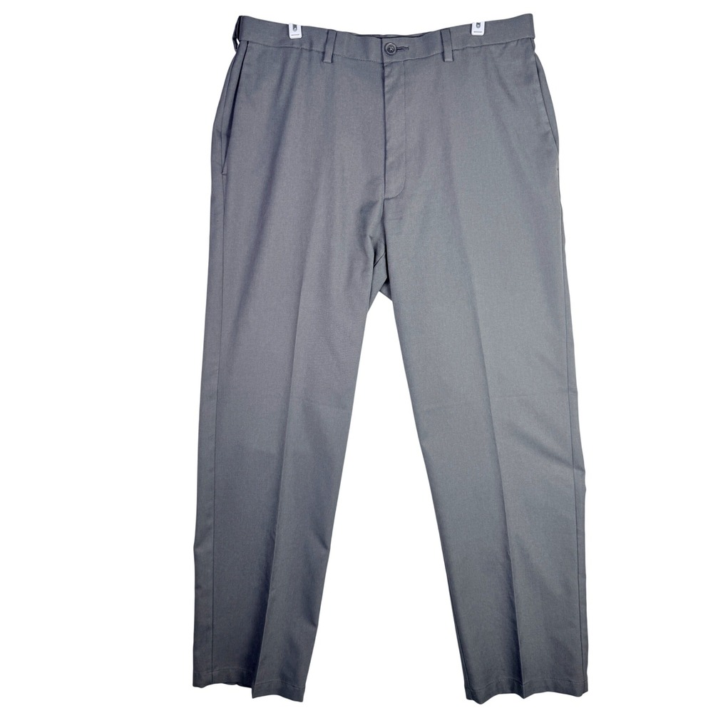 Haggar Cool 18 Pro Mens Gray Classic Fit Dress Pants 36x32
